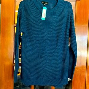 Fortune Ivy woman’s pull over knit sweater, teal size medium